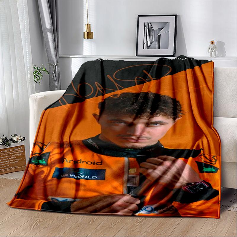 Manta Suave de Felpa Lando Norris Piloto F1, Manta de Franela Manta de Tiro para Sala de Estar Dormitorio Cama Sofá Oficina Cubierta Regalo