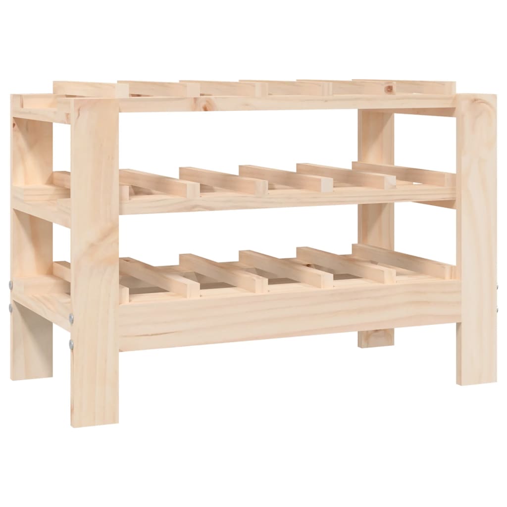 Wine Rack 61.5 X 30 X 42 Cm Solid Pine Wood