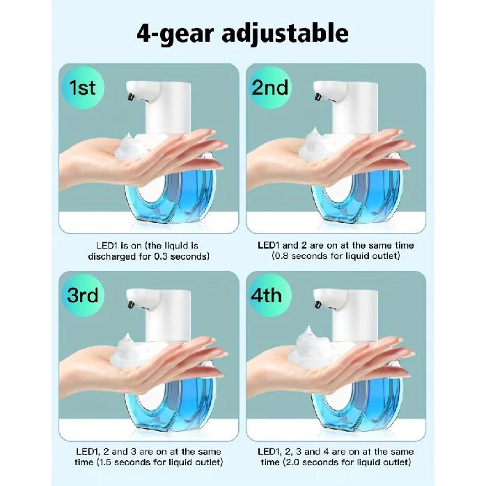 Automatic Foaming Soap Dispenser Rechargeable Touchless Hand Soap Dispenser Waterproof Wall Mounted Soap Pump for Bathroom