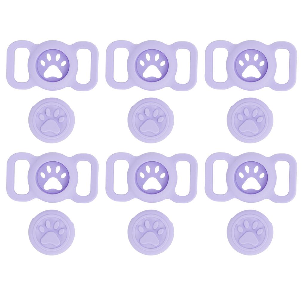 6pcs Pet Collar Holder for Airtag Silicone Anti Lost Protective Cat Collars Case for Cat Dog Pet