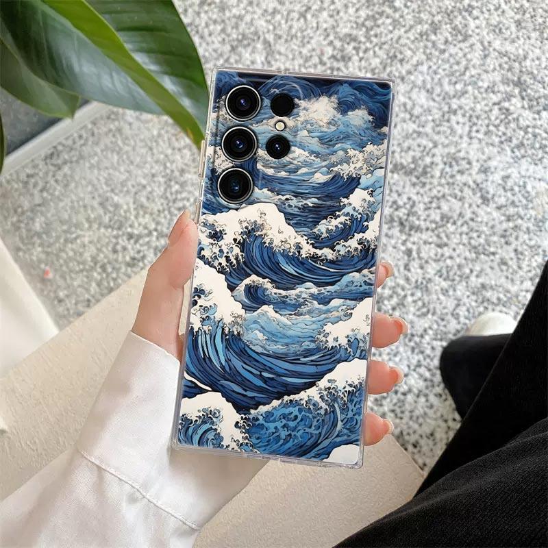 La Grande Onda Katsushika Hokusai Custodia Trasparente Per Samsung Galaxy S26 S25 S24 S23 Ultra S20 S21 FE S22 Plus S26 Ultra Copri Telefono