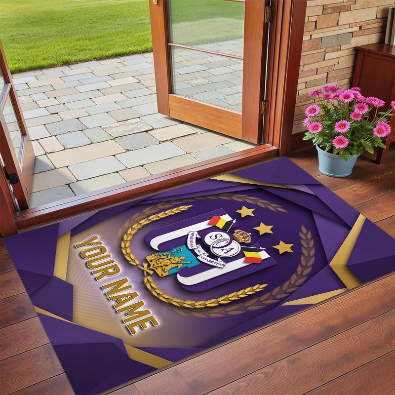 Crystal Velvet Rug Custom Name Text, Soft Non Slip Floor Mat Home DecorAnderlecht FC