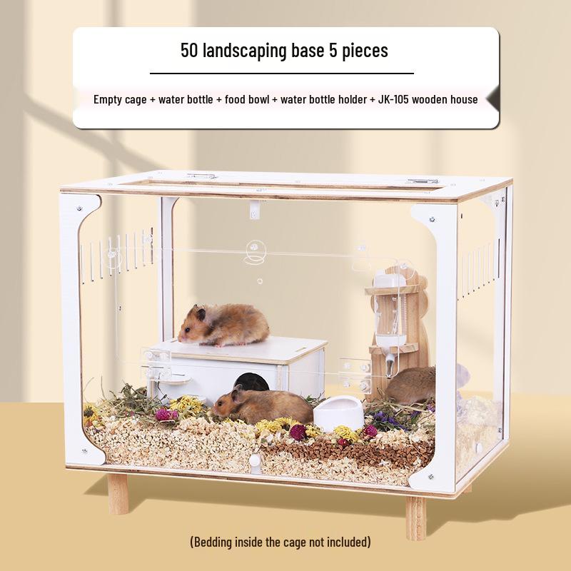 Golden Hamster Luxury Villa - Large Acrylic Cage, Starry Sky Design