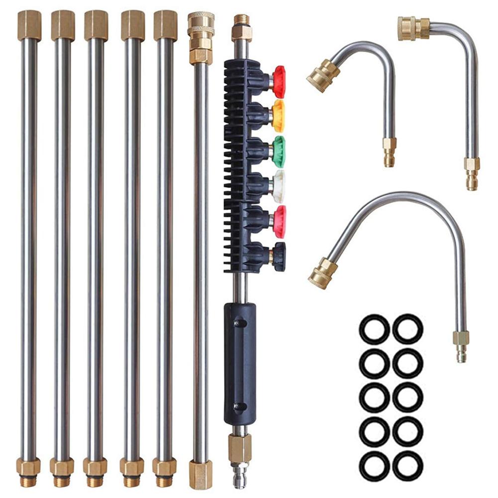 10Pcs High Pressure Washer Wand Set Car Washer Extender Car Cleaning Rod Jet with 6 Nozzles 4000PSI 1/4 Quick Connect