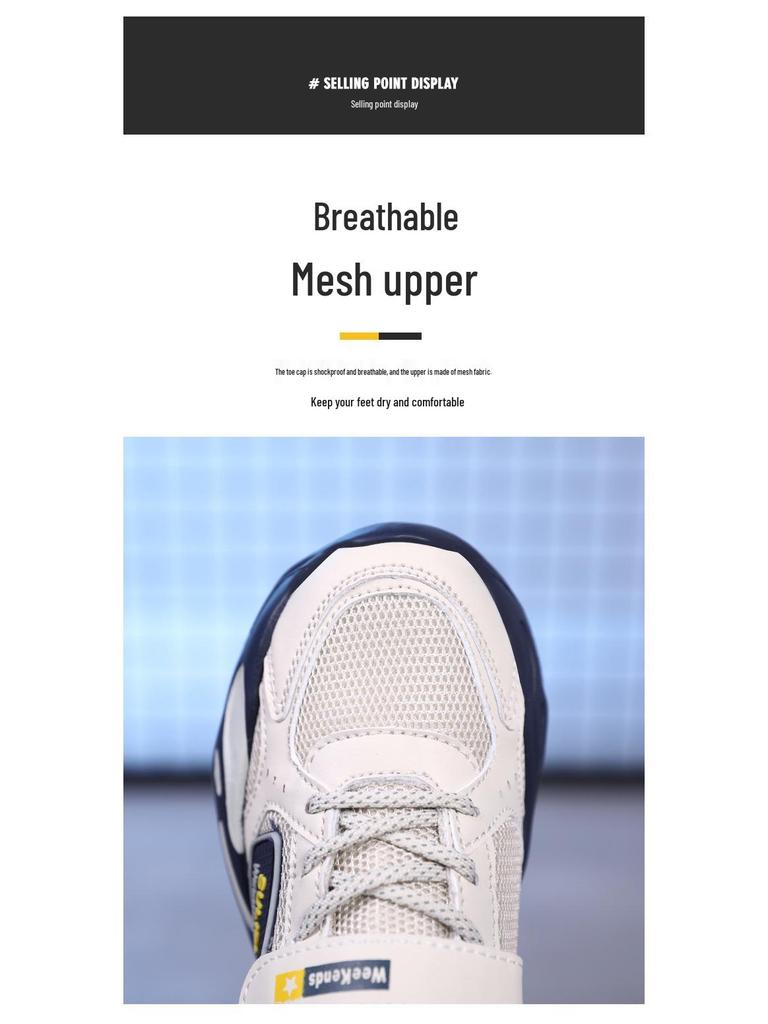 Sommer-Sportschuhe für Jungen: Weiche Sohle, Rutschfest, Atmungsaktives Mesh, Laufschuhe für mittelgroße und große Kinder