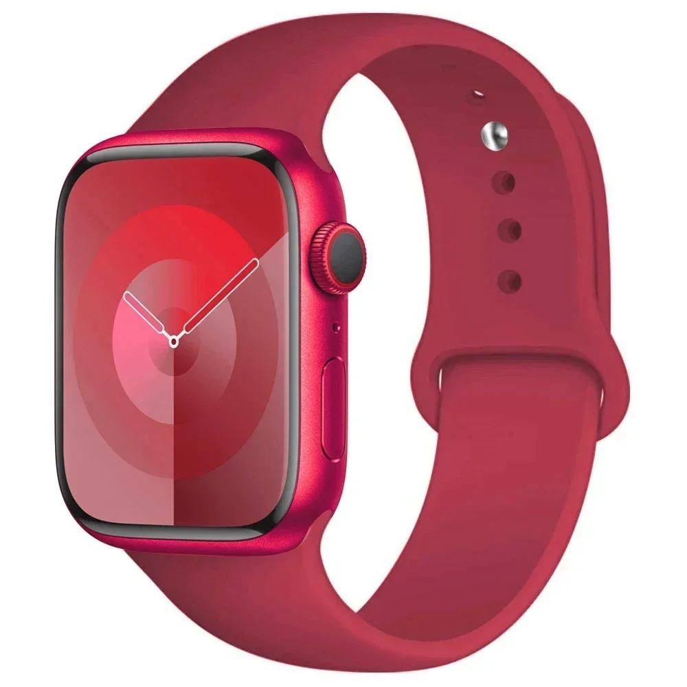 Silicone Sport Band For Apple Watch Strap49mm 44mm 45mm 40mm 41mm 42mm 38mm Bracelet Iwatch Series9 8 7 6 5 4 3SE Ultra 2 Correa