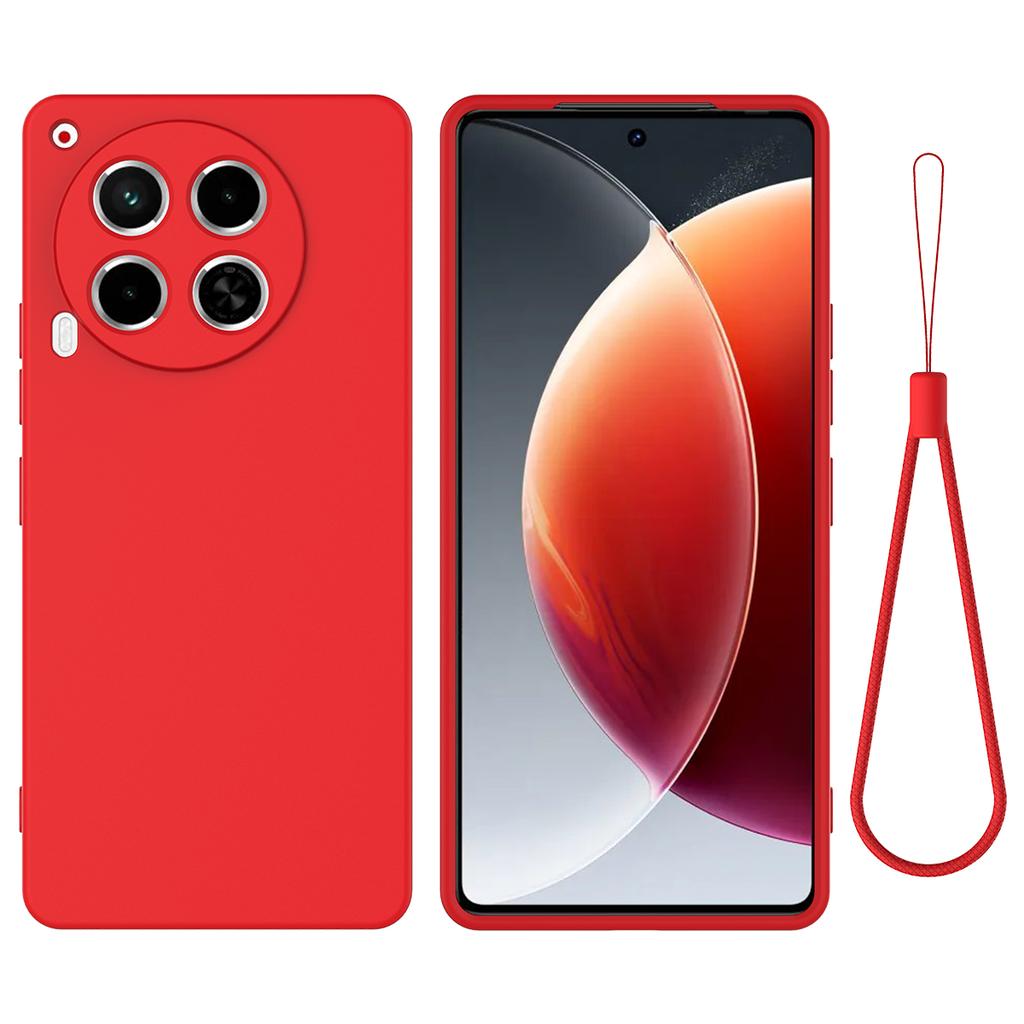 For TECNO Camon 30 4G Case with Hand Strap Liquid Silicone Protective Phone Cover