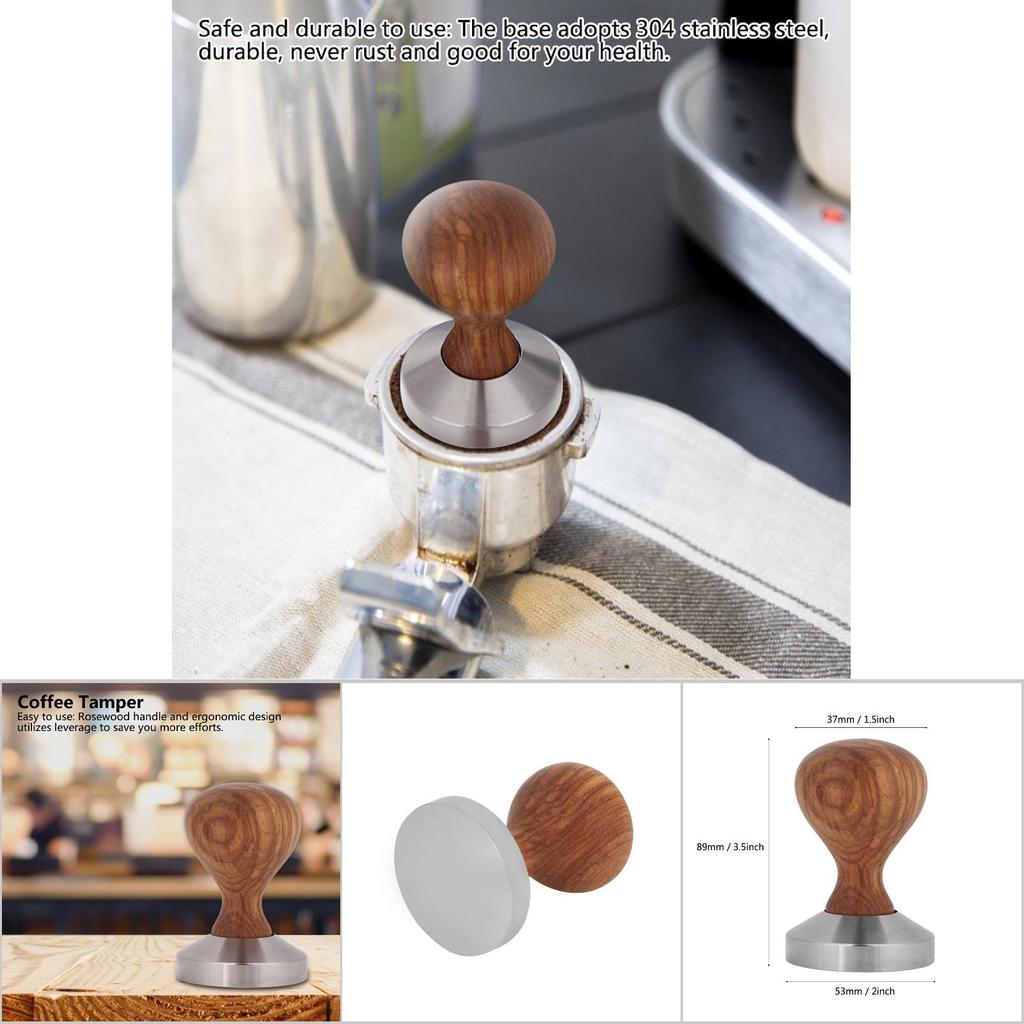 Practical Rosewood Handle Coffee Tamper   Powder Flat Press Hammer (51mm)