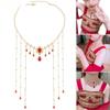 Water Droplet Clavicle Chain Sparkling Shiny Choker Elegant Rhinestone Necklace  Women