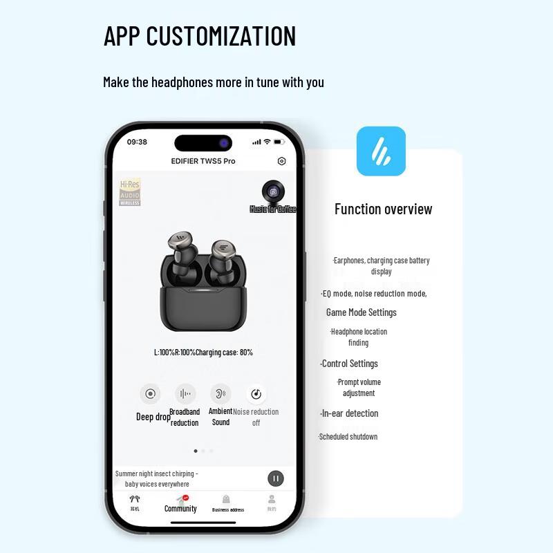 Edifier TWS5 PRO True Wireless Active Noise Cancelling Earbuds