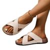 Summer Cross-belt Thick-soled Slope and Simple Outerwear Beach Flip-flops for Women