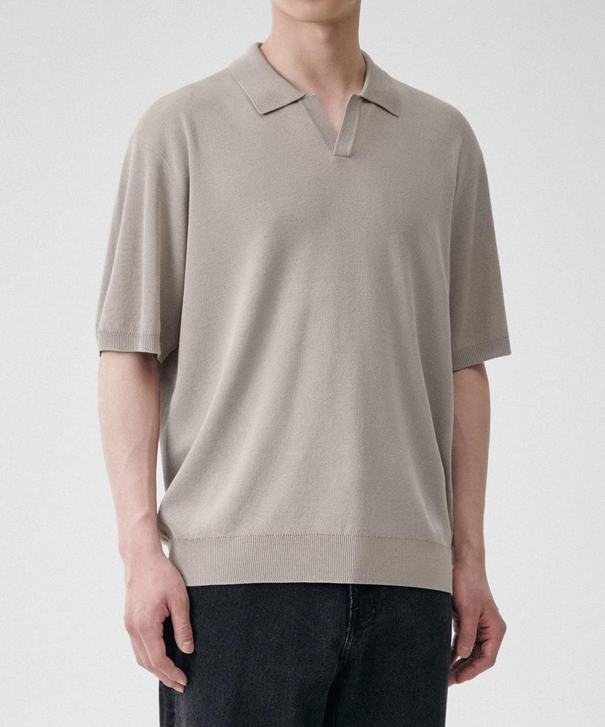 Musinsa Standard Cool Touch Slit Neck Knitted Polo Shirt [Mushroom]