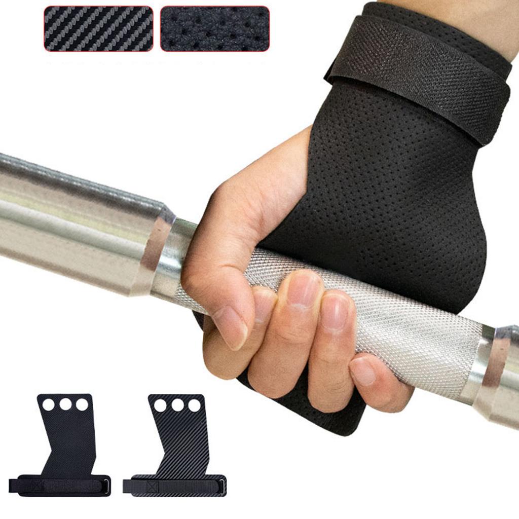 1 Pair Palm Protector Pad Non Slip Hand Palm Grip Guard Rest for Fitness Weight Lifting Mesh Hole M