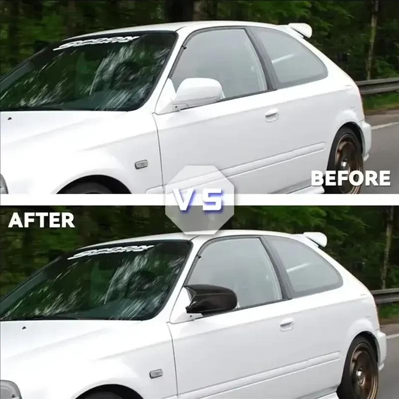 For HONDA CIVIC EK9 TYPE R 1996-2001 ABS Car Rearview Side Mirror Cover Wing Cap Exterior Door Housing Trim Adhesive Sticker