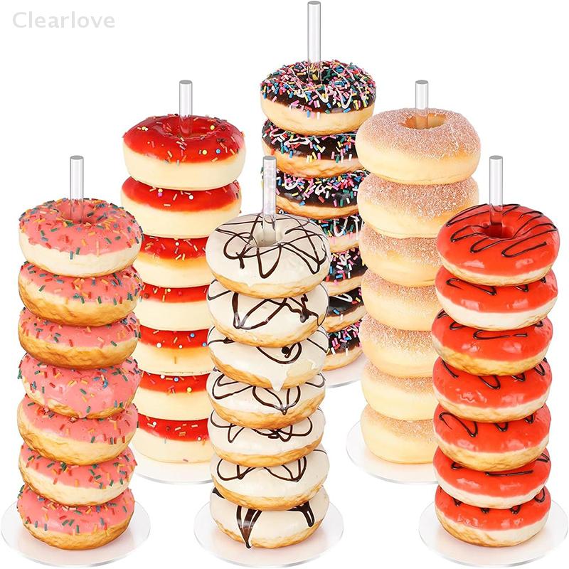 Acrylic Doughnut Holder Dessert Display Rack Dim Sum Bread Sales Rack Donut Stand Birthday Party Wedding Table Decoration