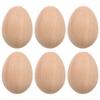 Healifty Wooden Easter Eggs, Set of 6, Unpainted Dummy Eggs, for Tole Painting, DIY Crafts, Handmade Egg Shapes, Toys, Pretend Play, Food Samples,