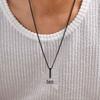 Minimalist Sandblasted Two-Tone Stainless Steel Cross Pendant PN-2239