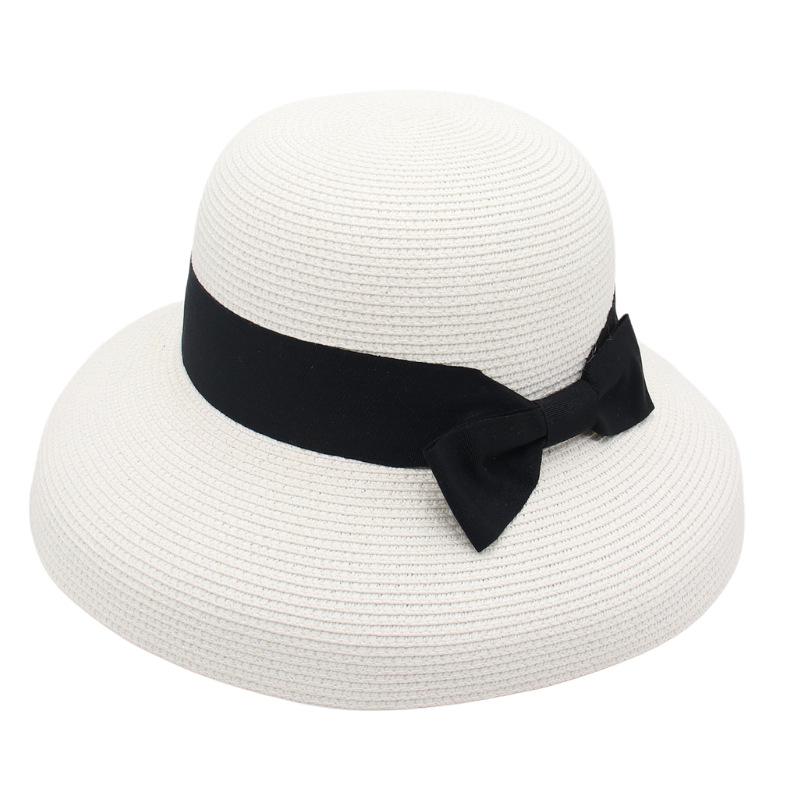 Small Fragrant Wind Straw Hat Female Ins Wind Lady Big Eaves Breathable Sun Protection Sunshade Straw Hat Retro French Style