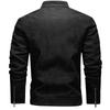 Men's Jacket Slim Fit PU Motorcycle Leather Jacket Lapel Leather Jacket