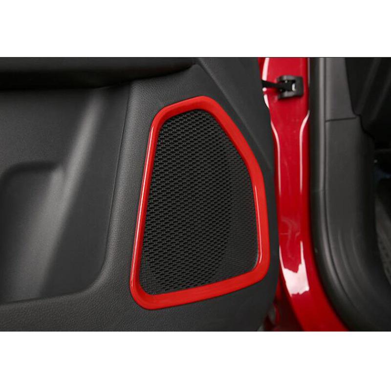 Car Detector Stick ABS For Jeep Compass 2017 2018    Ide Door Audio Speak Sound Cover Ring Trim Frame 4pcs