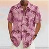Hawaiianisches Kurzarmhemd, Palmenprint, Ideal für Sommer-Strandkleidung