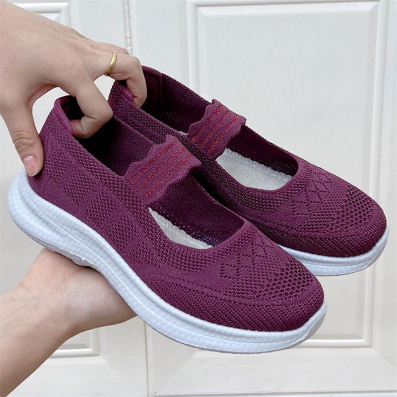 

Весенние новые модные дышащие туфли для ходьбы с неглубоким вырезом для женщин среднего и пожилого возраста Size 38