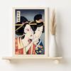 Vintage Funny Japanese Cute Long Yelling Geisha At Cats Woman Art Poster Canvas Painting Wall Prints Picture for Room Home Decor