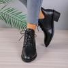 Ladies Shoes  High Quality Cross-tied Women's Boots Fashion Solid Casual Boots Women New Pointed Toe Ankle Boots Heels Women
