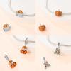 New Charm Copperorange Harvest Charms Pumpkin Heart Beads For Diy Original Bracelet For Women Fine Jewelry Making Gift