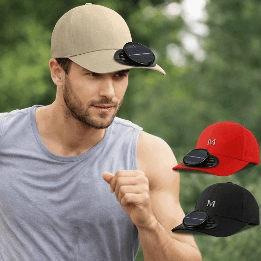Letter Sunshade Duckbill Cap Adjustable Fan Cooling Baseball Cap for 3.7V600mAh Travel