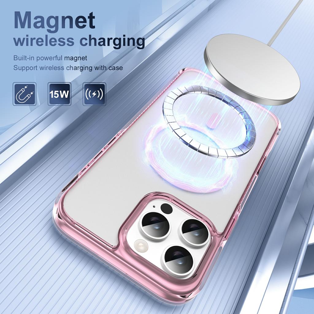For iPhone 16 Pro Case with Camera Touch Control Button PC + TPU Phone Cover Compatible with MagSafe