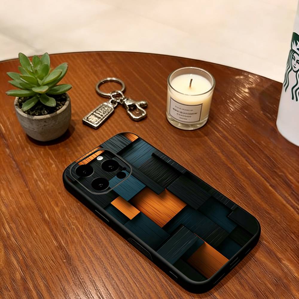 Luxury Vintage Wood Phone Case For iPhone 17,16,15,14,13,12,11 Plus,Pro Max,XS,Soft Silicone Black Cover