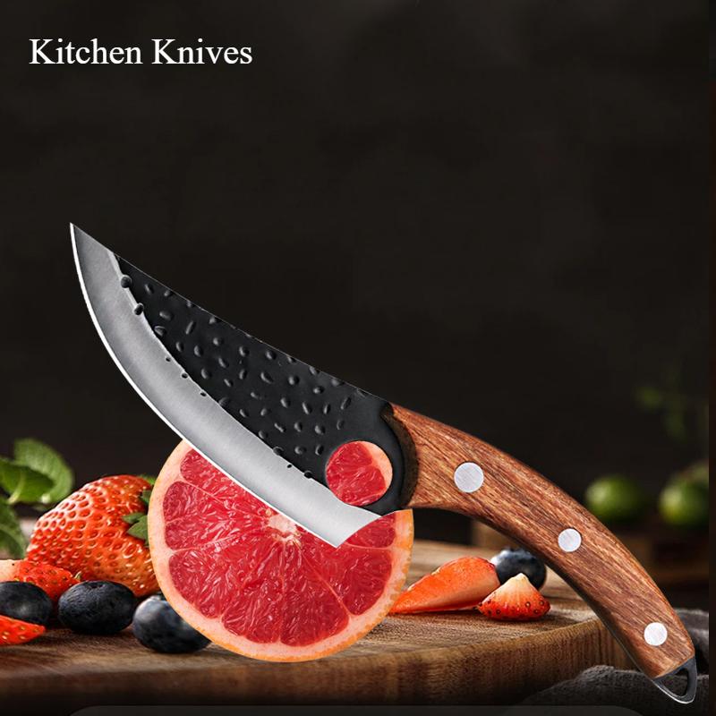 Hammer Forged 5Cr15MoV Stainless Steel Boning Knife Kitchen Knife Butcher Knife Kitchen Knife Fruit Peeler and Peeler Knife