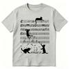 Funny Cat Playing Music Note Clef Musician Art Piano Graphic Tshirts Unisex Clothing Fashion High Quality Tshirt Top