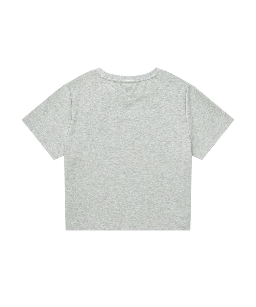 COVERNAT WOMAN Comfort Crop T-Shirt Melange Gray