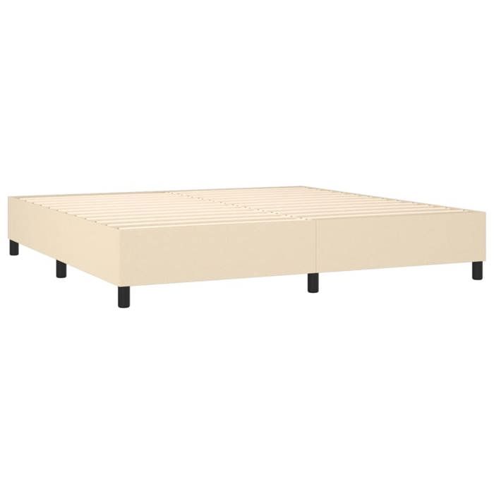 Slatted Bed Base with Mattress - Maison Exclusive - 200x200 Cm - Adjustable Headboard - Cream
