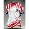 Bilateral tailoring crew neck football jersey with serrated stripes Liberty Star American fans holiday sportswear