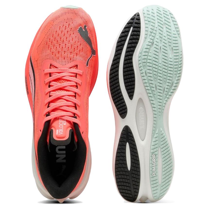 Puma Velocity Nitro 3 Leuchtendes Rot Herren Sneaker Orange Schwarz Weiß 377748-24