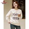 YUZHAOLIN Women's Letter Print Round Neck Sweatshirt