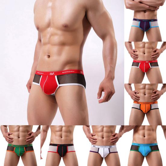 Elastic Mesh Breathable Men Boxer Underpants Sexy Low Waist Convex Underwear
