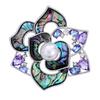 Camellia Brooch, 3D Hollow Floral Design Suit Badge with Imitation Pearl Cubic Zirconia Embellishment, Brooch Pin for Suits Scarves Accessories