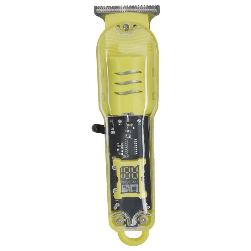 Professional Electric Hair Clipper with Transparent LCD Display for Barbers