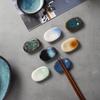 Japanese Ceramic Chopstick Rest Kiln Change Glaze Creative Chopstick Holder for Home Restaurant Table Setting Utensil Stand Gift