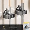 No-Punch Broom & Mop Wall Mount Clip - Suction Cup Hanging Rack for Bathroom/Backdoor Storage