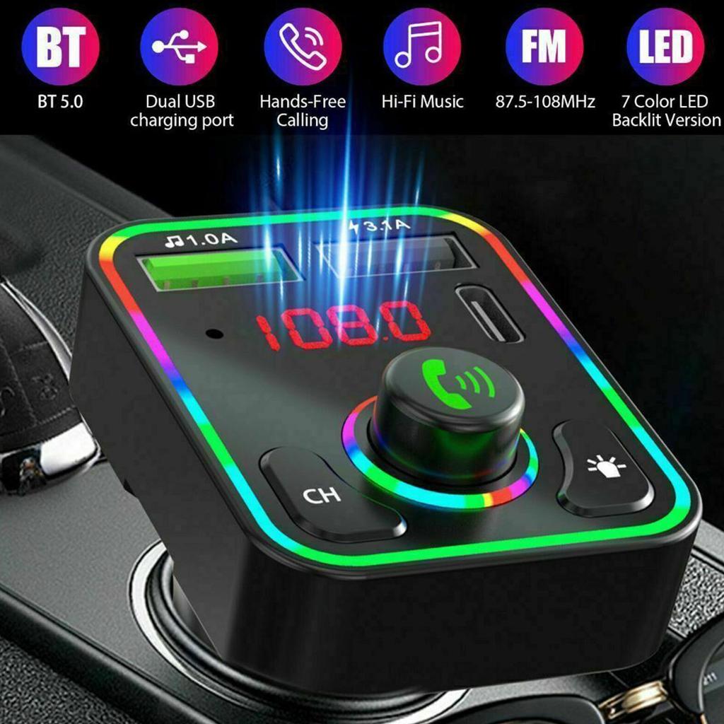 Bluetooth 5.0 FM Transmitter Car Kit Adapter Hands-Free LED Display And Charger PD Fast Player Modulator Auto With Mp3 Fm V9W6