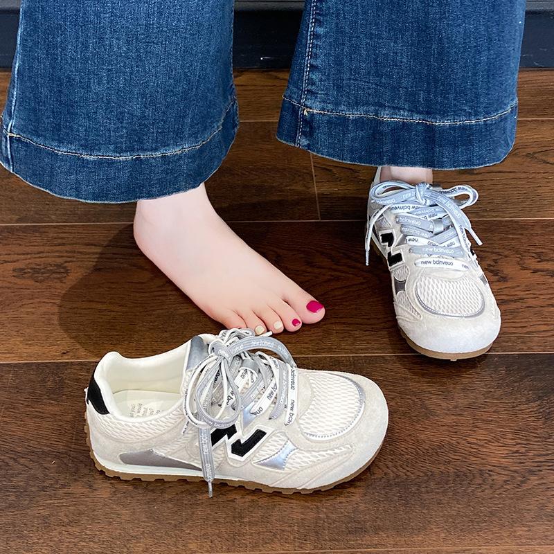 New Mesh Blue 2025 Summer Breathable Retro German Training Shoes Women's Super Fire Casual Platform Sports Forrest Gump Board Shoes