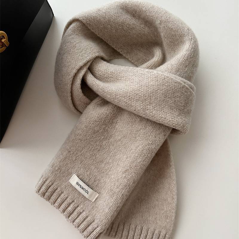 Scarf For Men And Women Solid Color Design Knit Winter Accessory