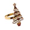 Serviettenhalter mit filigranem Weihnachtsbaum-Metalldesign, funkelnden Strasssteinen und Serviettenringen, Tischaccessoires für besondere Anlässe