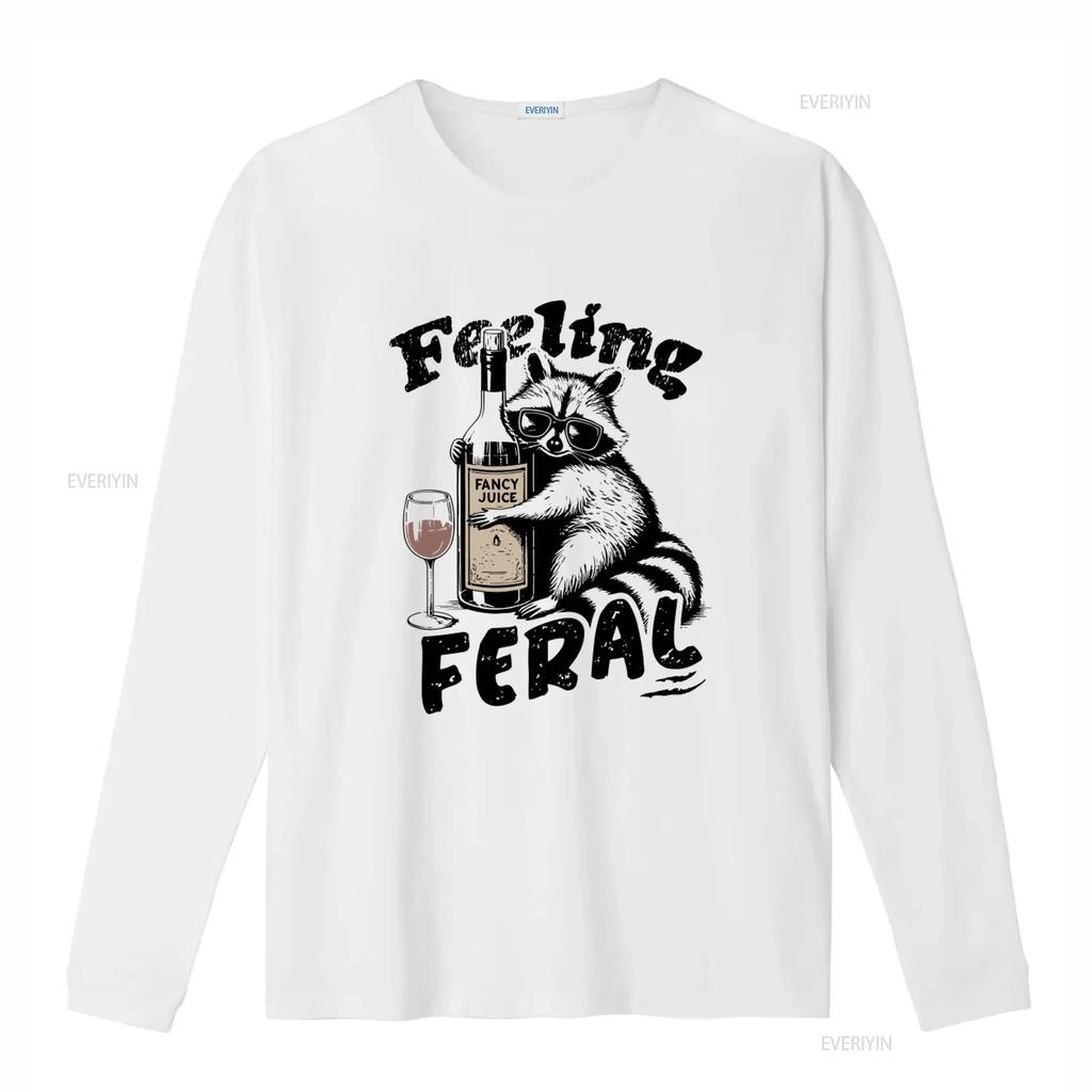 Feeling Feral Funny Raccoon T Shirt Sarcastic Trash Panda with Vintage Adult Humor Oversized Retro Grunge Design In Sunglasses