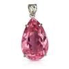 Lab Created Silver Pink Topaz 116.15 Ct CERTIFIED Pear Cut Gemstone Pendant AI-66-NS